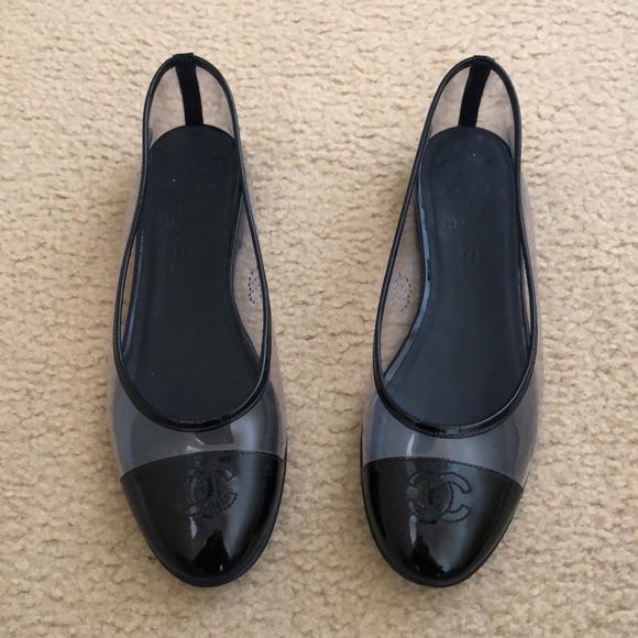 chanel clear flats